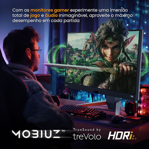 Benq Monitor Mobiuz Ex2510s 1ms 165hz Gaminng - 24.5 Pol. Cor Cinza 127/220V