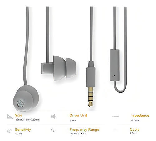Audífonos Maxrock Con Mic Gris