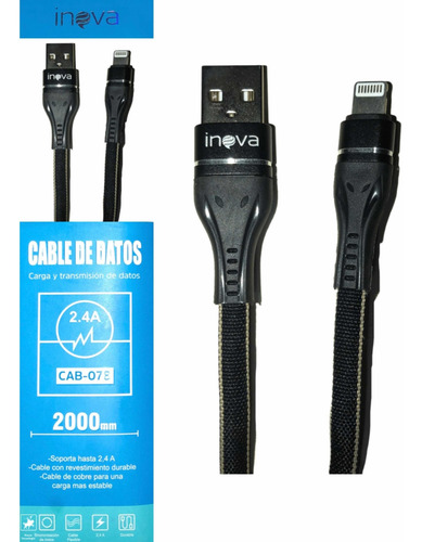 Funda Cargadora iPhone 6 Plus/6s Plus/7 Plus/8 Plus + Cable Negro