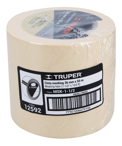Cinta Masking Tape, 1-1/2'' X 50 M Truper 12592