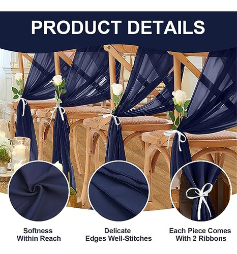 Juego De 10 Caminos De Mesa De Gasa Boda Y Eventos Azul Mari