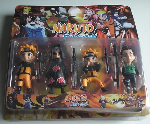 Cartela C/4 Bonecos Naruto A Diversão Do Desenho Animado. em