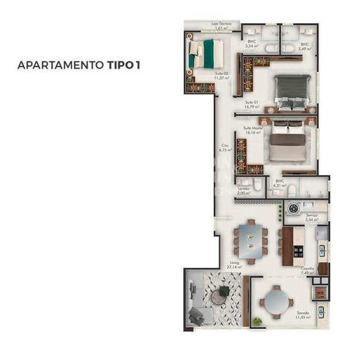 Imagem 9 de 15 de Quadra Mar Com 3 Suítes + Área De Lazer - 00297