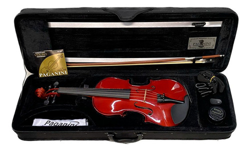 Violino Tampo Maciço 4/4 Paganini Case Breu Cordas Arco