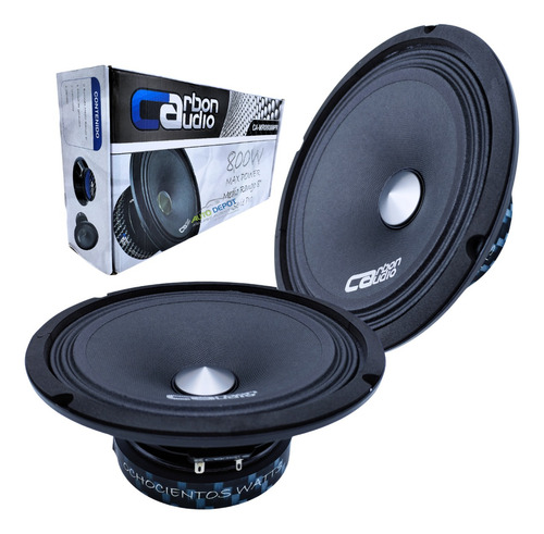 Par De Medio Rango 8 PuLG 800w Max Carbon Audio Camr08080pr