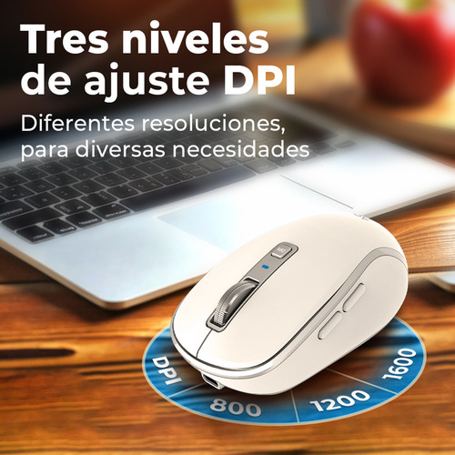 Mouse Acteck Mi580 Inalambrico Usb 1600dpi 6 Botones Blanco