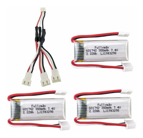 3 Baterias Lipo 7.4v 300mah 2s Sea Jump