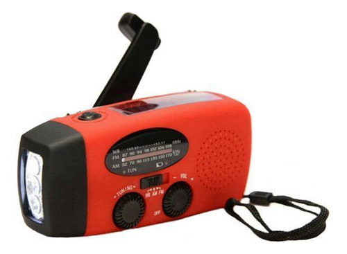 2 Linterna Autoalimentada De Radio Solar De Emergencia Rojo