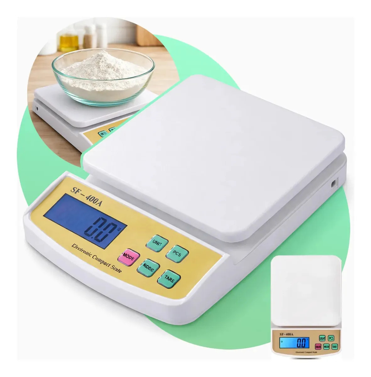 Balança Digital de Cozinha 10kg Davely Alta Precisão com Visor LCD Multifunção G/OZ/LB/KG Desligamento Automático Portátil para Alimento Uso Profissional Confeitaria Nutrição Fitness Dietas