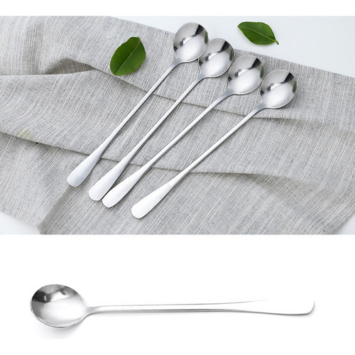 Cucharas De Mango Largo De Acero Inoxidable Elegantes