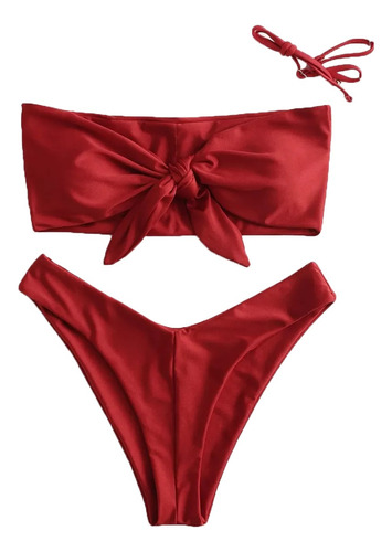Bikini Strapless Rojo Zaful Talle S Nuevo 