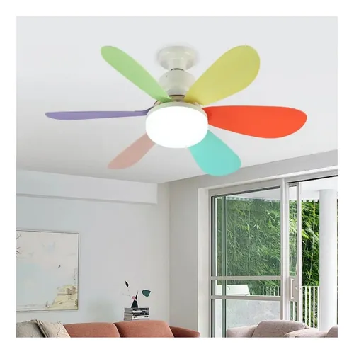 Ampolleta Ventilador E27 Control Remoto Aspas Blanco/colores