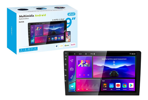 Multimidia Automotivo Carplay/android 9  Qled Touchscreen 4g