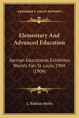 Libro Elementary And Advanced Education: German Education...