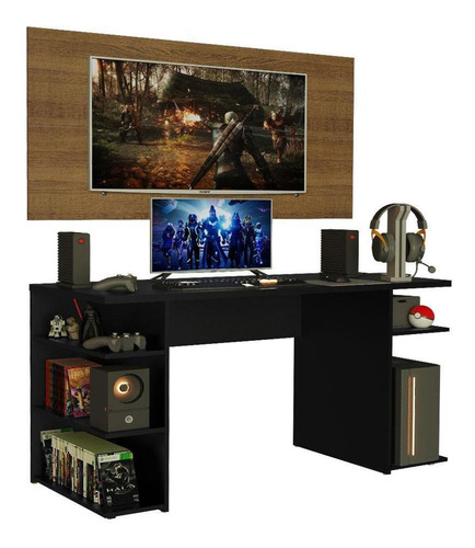 Mueble Escritorio Gamer Madesa Y Panel De Tv 50