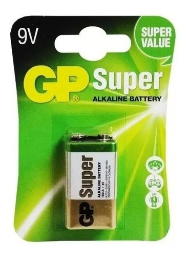 Pila Bateria 9v  Gp Super Alcalina Pack X 3 