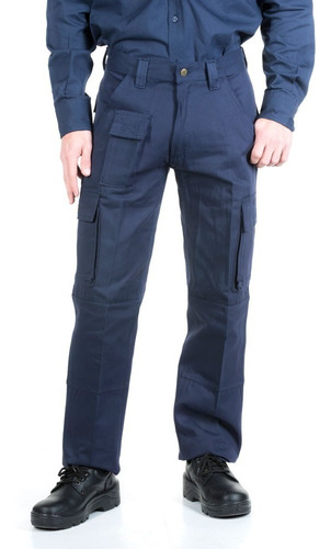 Pantalón De Trabajo Pampero Cargo Reforzado Tela Grafa Azul Marino Hombre Talles 38 Al 54 Indumentaria