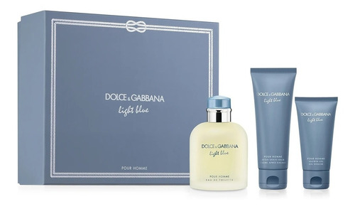 Perfume Light Blue Dolce & Gabbana Edt X 125 Ml Set X 3 Pzas