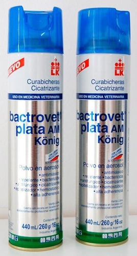 Curabichera Konig En Spray Plata Bactrovet- Excelente