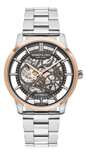 Reloj Hombre Kenneth Cole Kcwgl2122501 New York Color de la correa Plateado Color del bisel Rosa Color del fondo Negro