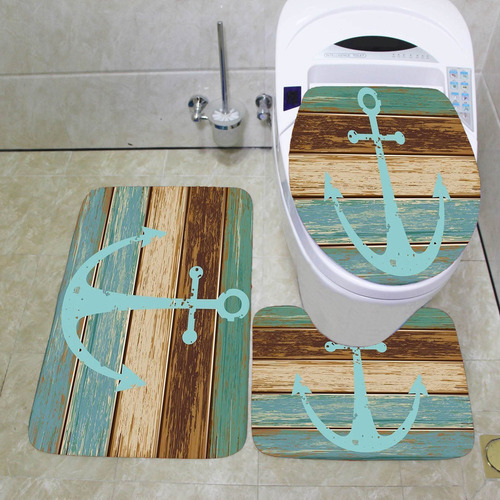 Alfombra De Baño Con Estrellas De Mar Juego De 3