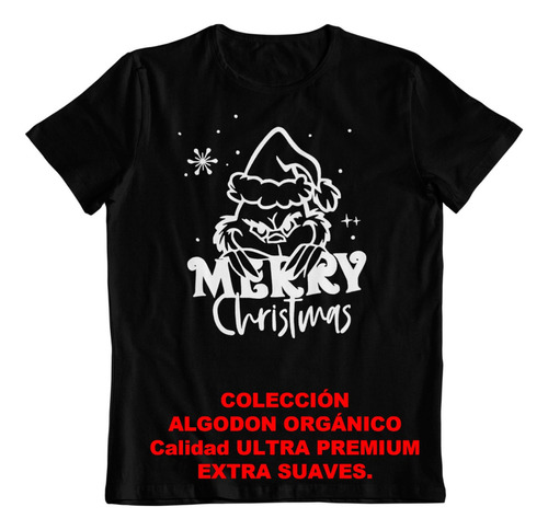 Polera - Dtf - Algodon Organico - Feliz Navidad Grinch