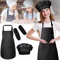 Comprar 2pzs Delantales Cocina Mandiles Negros Niños Jueg