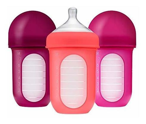 Boon Nursh Bolsa De Silicona Botella 8 Oz 3 Piezas Rosa