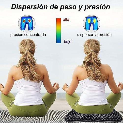 Cojín Gel Transpirable Ergonómico Forma Panal Suave Lavable
