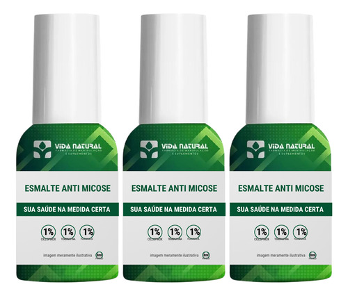 Kit 3 Esmaltes Anti Micose 1% 8ml Antimicotico