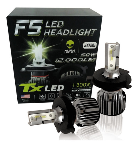 Led H13 F5 Kit Headligth 6500k Potencia Premium Auto 