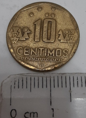 Moneda 10 Céntimos Perú Año 1999 
