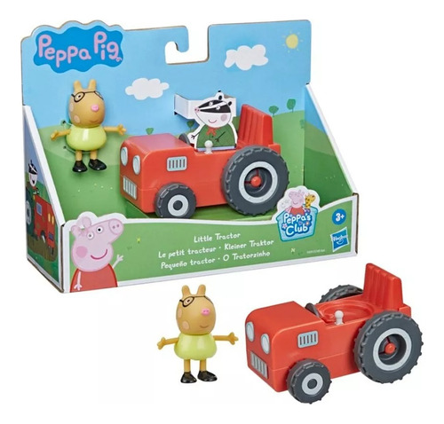 Figura Peppa Pig Vehículo Pequeño Tractor Pedro 11cm Lelab