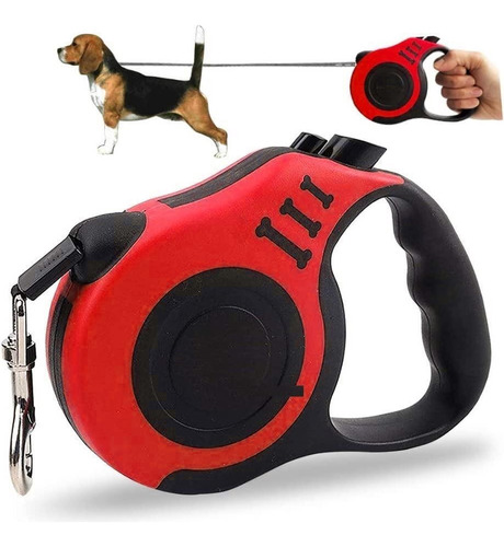 Correa Retráctil Ajustable Perro Mascotas Resistente 5 Mts