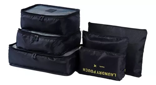 kit viajero de 6 unidades fucsia, bolsas de alacenamiento para ropa viaje
