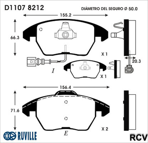 Balatas Disco Del Para Volkswagen Beetle Sport 2.5l L4 2016