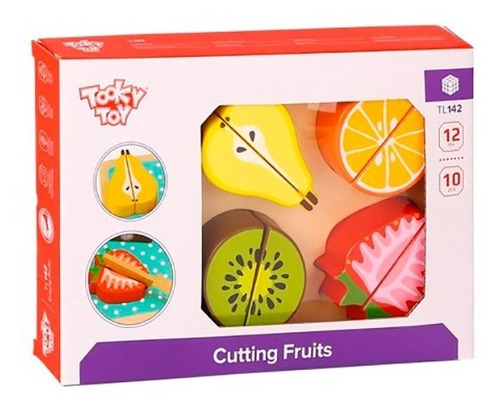 Juego Cortando Frutas De Madera Tooky Toy - Vamos A Jugar 