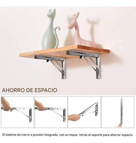 Pie De Amigo Par De Soporte Plegable Repisa 10in 25.4 Cm