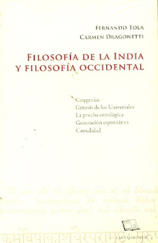 Filosofia De La India Y Filosofia Occidental - Tola, Fernand