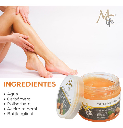 Exfoliante Para Pies De Manteca De Karite, Mc Life Fragancia Manteca de Karité