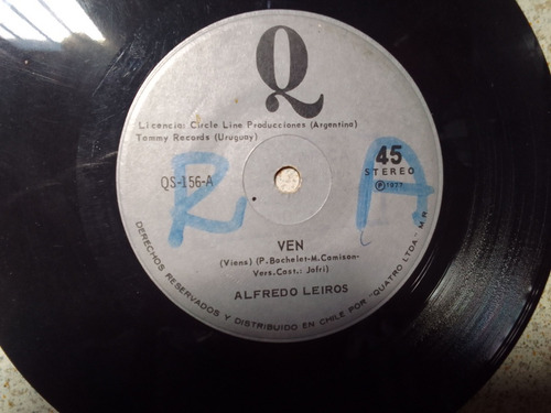 Vinilo Single Alfredo Leiros Ven