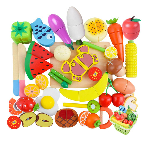 35x Cortar Frutas Verduras Cocina Juguetes Para Niños
