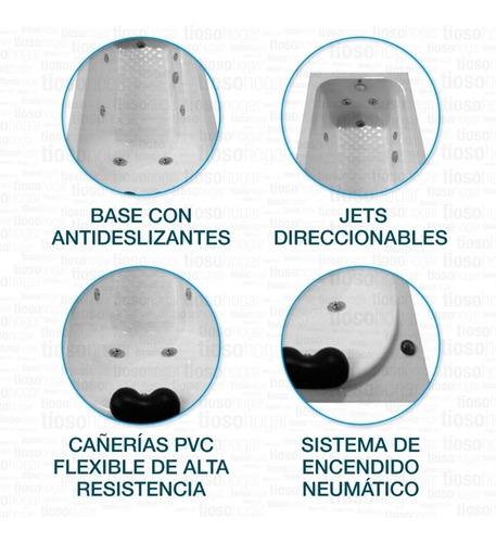 Imagen 6 de 9 de Hidromasaje Jacuzzi Bh150l 8 Jets Acrilico Piazza