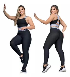 Conjunto Calça Legging Fitness Roupas Feminina Academia