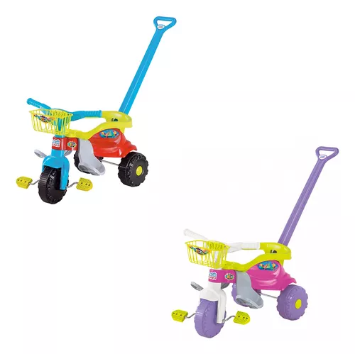 Triciclo Infantil 2 em 1 com Empurrador Motoca Velotrol BW082AZ - Azul