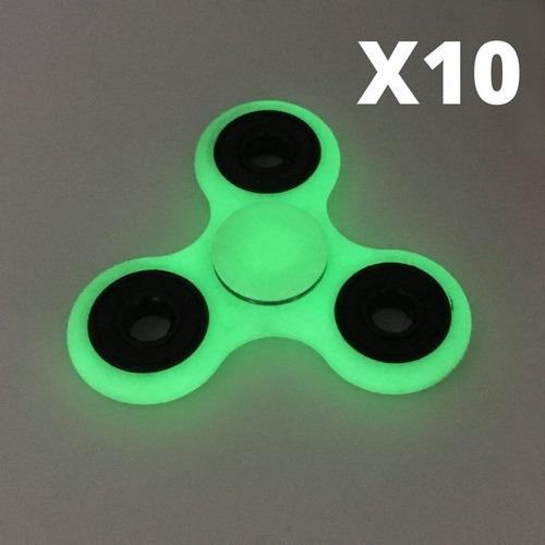 Spinner Brilla Oscuridad X10 Juguete Colores Surtidos Fs02