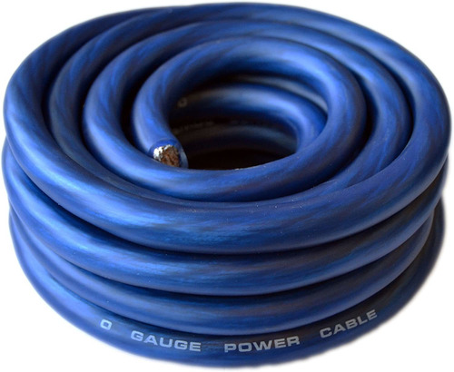 Soundbox 0 Gauge Blue Amplificador Cable De Alimentacion / 