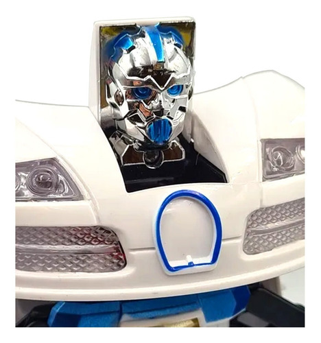 Auto Patrullero Policía Transformer Robot Luces Movimiento