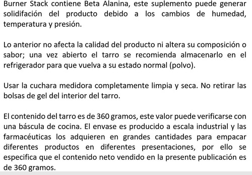 Burner Stack 360g - Unidad a $107900
