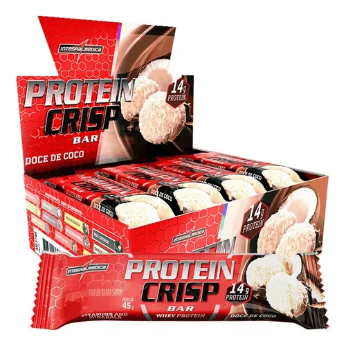 Barra de Proteína Whey Crisp Bar Doce de Coco 12un Integralmedica...
